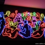 Fresque lumineuse du cinéma Mk2 BNF à Paris